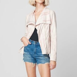 Blank NYC  tie dye faux suede drape front …